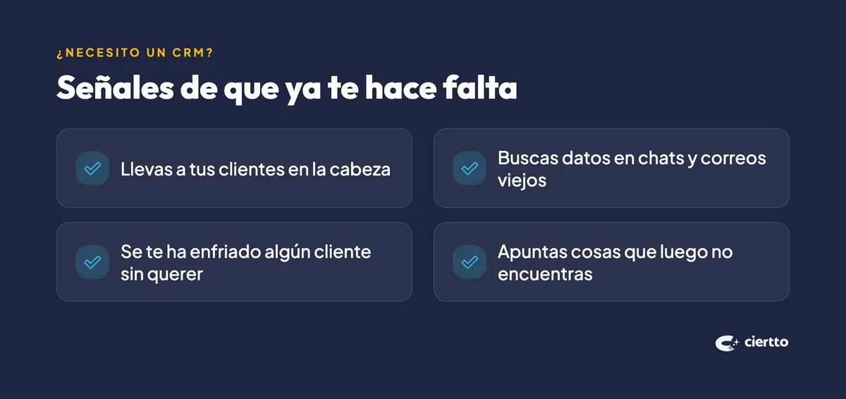 Señales de que ya necesitas un CRM si eres autónoma
